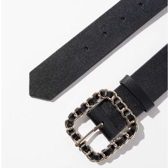 White House Black Market Double Chain Leather Belt – Size S – NWT - Picture 2 of 4